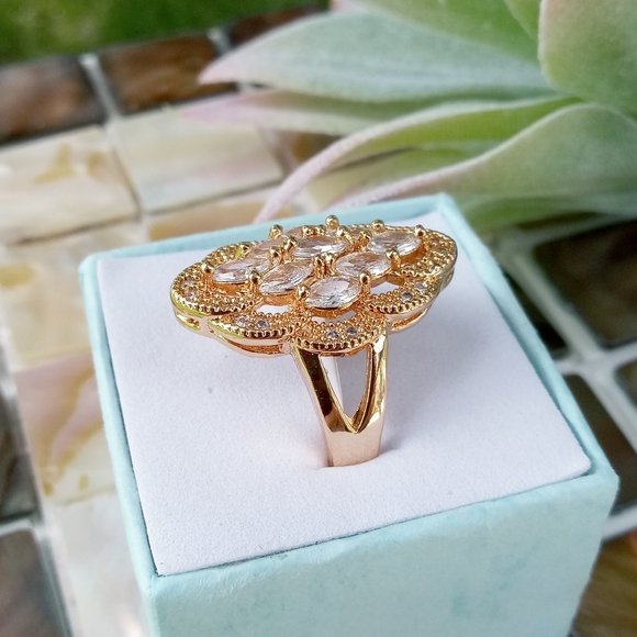 Gold plated Silver CZ Ring - Picture 6 of 6